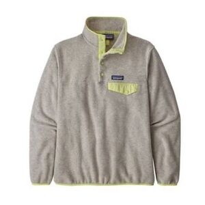 Patagonia Synchilla Fleece in Heather Oatmeal & Jellyfish